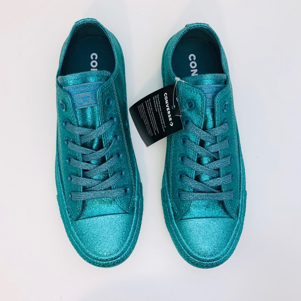 Converse Ctas Low Top Brittany Blue Glitter NWT - Picture 4 of 8